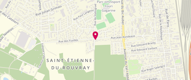 Plan de Omnisport, 63 Rue Jean Rondeaux, 76800 Saint-Étienne-du-Rouvray
