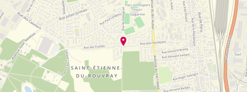 Plan de Omnisport, 63 Rue Jean Rondeaux, 76800 Saint-Étienne-du-Rouvray