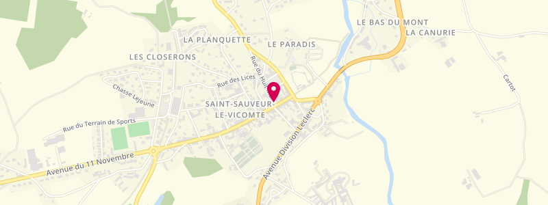 Plan de Le Commerce, 7 Place Ernest Legrand, 50390 Saint-Sauveur-le-Vicomte