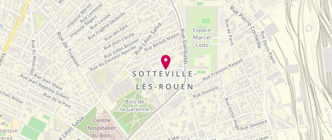 Plan de Le Lutétia, 17 Pl. De l'Hôtel de Ville, 76300 Sotteville-lès-Rouen
