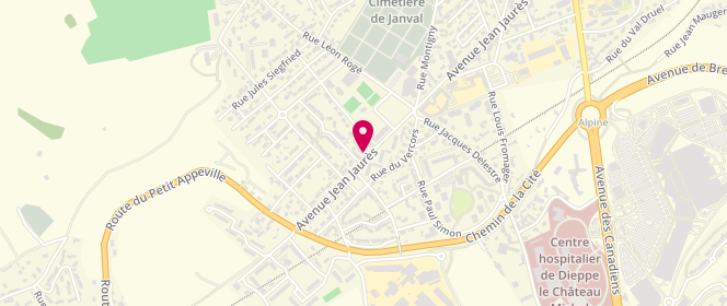 Plan de Le Janval, 40 avenue Jean Jaurès, 76200 Dieppe