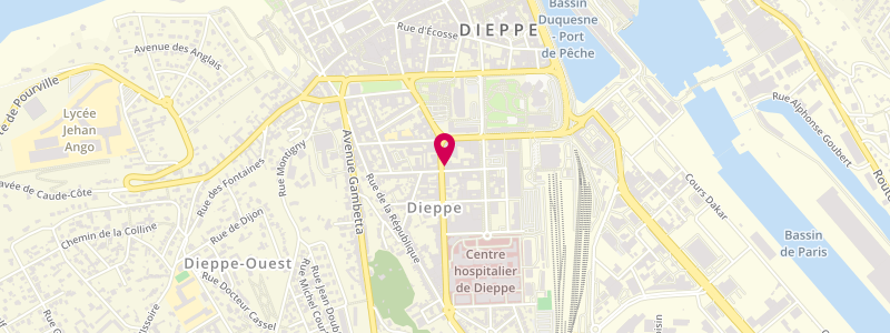 Plan de Le Longchamp Bar PMU, 13 Rue Thiers, 76200 Dieppe