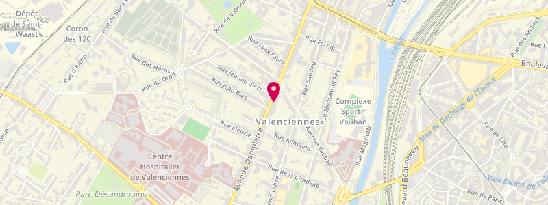 Plan de Le Valency, 118 avenue Dampierre, 59300 Valenciennes
