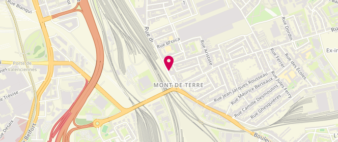 Plan de Le Mont de Terre, 245 Rue du Long Pot, 59800 Lille