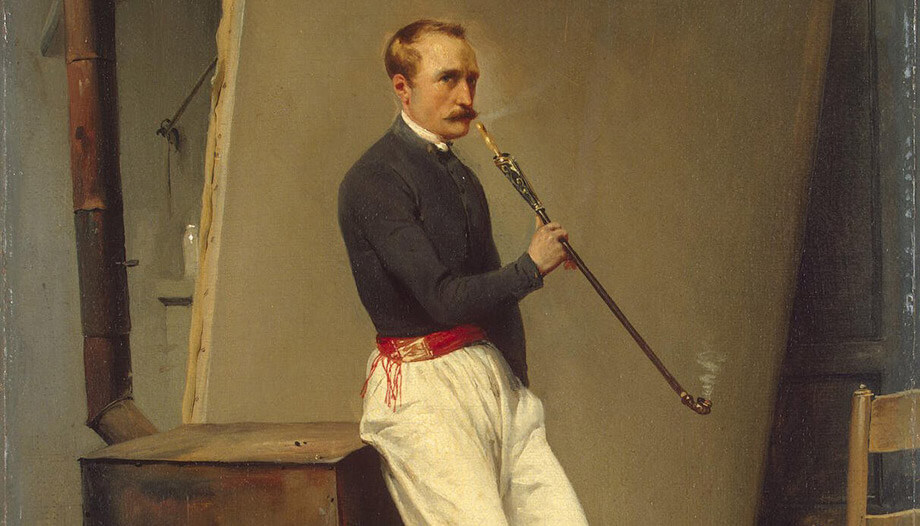Autoportrait du peintre Horace Vernet fumant la pipe, 1835, musée de l'Hermitage, Saint Petersbourg